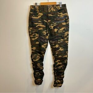 American Stitch Men's Scrunch Stacked Cargo Camo Army Cotton Skinny Pants